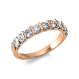 Ring 18 kt RG, 9 Brill. 1,00 ct, TW-si