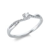 Ring 18 kt WG, 1 Brill. 0,17 ct, TW-si, 16 Brill. 0,04 ct, TW-si