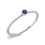 Ring 18 kt WG, 1 Saphir 0,09 ct blau
