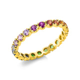 Ring 18 kt GG, 22 Saphire 1,14 ct fancy