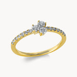 Ring 18 kt GG, 17 Brill. 0,38 ct, TW-si