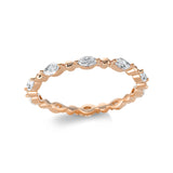 Ring 18 kt RG, 10 Nav. 0,63 ct, TW-si