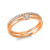 Ring 18 kt RG, 1 Brill. 0,09 ct, TW-si, 19 Brill. 0,15 ct, TW-si