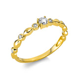 Ring 18 kt GG, 7 Brill. 0,18 ct, TW-si