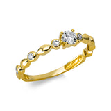Ring 18 kt GG, 7 Brill. 0,32 ct, TW-si