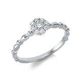 Ring 18 kt WG, 9 Brill. 0,21 ct, TW-si