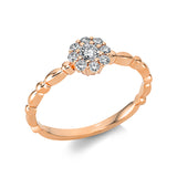 Ring 18 kt RG, 9 Brill. 0,26 ct, TW-si