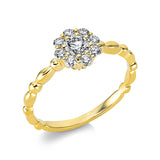 Ring 18 kt GG, 9 Brill. 0,44 ct, TW-si