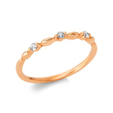 Ring 14 kt RG, 3 Brill. 0,08 ct, TW-si