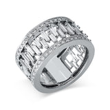 Ring 18 kt WG, 21 Bag. 1,09 ct, TW-vsi, 42 Brill. 0,34 ct, TW-vsi