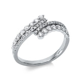 Ring 18 kt WG, 16 Brill. 0,35 ct, TW-si, 30 Brill. 0,14 ct, TW-si