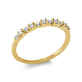 Ring 18 kt GG, Fassung rhodiniert, 5 Princ. 0,08 ct, TW-si, 6 Brill. 0,07 ct, TW-si