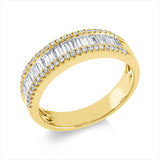 Ring 18 kt GG, 19 Bag. 0,50 ct, TW-si, 48 Brill. 0,18 ct, TW-si