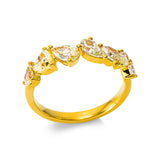Ring 18 kt GG, 7 Fant-Schl. 1,43 ct, gelb