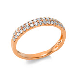 Ring 18 kt RG, 8 Brill. 0,07 ct, TW-si, 24 Brill. 0,24 ct, TW-si