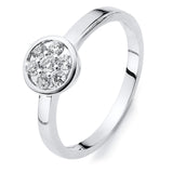 Ring 14 kt WG, 7 Brill. 0,15 ct, TW-si