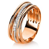 Ring 18 kt WG+RG, 15 Brill. 0,12 ct, TW-si
