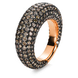 Ring 18 kt RG, 329 Brill. 5,81 ct, braun