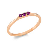Ring 18 kt RG, 3 Rubine 0,11 ct rot