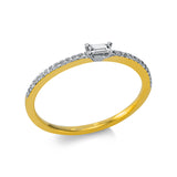 Ring 18 kt GG, 1 Bag. 0,04 ct, TW-si, 26 Brill. 0,07 ct, TW-si
