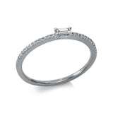 Ring 18 kt WG, 1 Bag. 0,04 ct, TW-si, 26 Brill. 0,08 ct, TW-si