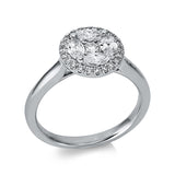 Ring 18 kt WG, 23 Brill. 0,26 ct, TW-si, 4 Nav. 0,59 ct, TW-si