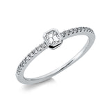 Ring 18 kt WG, 1 Sm.schliff 0,13 ct, TW-si, 20 Brill. 0,10 ct, TW-si