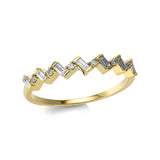 Ring 18 kt GG, 7 Trap. 0,16 ct, TW-si, 6 Brill. 0,05 ct, TW-si
