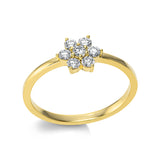 Ring 18 kt GG, 1 Brill. 0,04 ct, TW-si, 6 Brill. 0,23 ct, TW-si