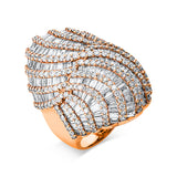 Ring 18 kt RG, 209 Trap. 4,95 ct, TW-vsi, 231 Brill. 2,74 ct, TW-vsi