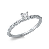 Ring 18 kt WG, 1 Brill. 0,21 ct, TW-si, 16 Brill. 0,10 ct, TW-si