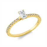 Ring 18 kt GG, 1 Sm.schliff 0,38 ct, TW-si, 22 Brill. 0,16 ct, TW-si