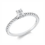 Ring 18 kt WG, 1 Sm.schliff 0,38 ct, TW-si, 22 Brill. 0,15 ct, TW-si