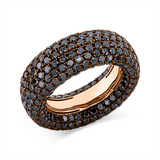 Ring 18 kt RG, schwarz rhodiniert, 386 Brill. 8,67 ct, schwarz