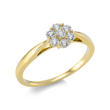 Ring 14 kt GG, 7 Brill. 0,25 ct, TW-si