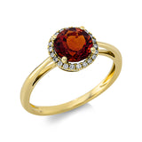 Ring 18 kt GG, 22 Brill. 0,10 ct, TW-si, 1 Citrin 1,20 ct mandarin