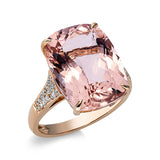 Ring 18 kt RG, 34 Brill. 0,19 ct, TW-si, 1 Morganit 10,20 ct pink