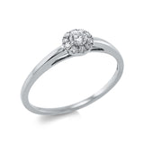 Ring 18 kt WG, 1 Brill. 0,11 ct, TW-si, 10 Brill. 0,07 ct, TW-si