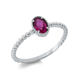 Ring 18 kt WG, 1 Rubin 0,61 ct rot