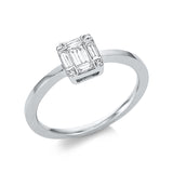 Ring 18 kt WG, 6 Bag. 0,28 ct, TW-si, 4 Brill. 0,03 ct, TW-si