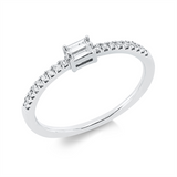 Ring 18 kt WG, 2 Bag. 0,05 ct, TW-si, 18 Brill. 0,12 ct, TW-si
