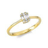 Ring 18 kt GG, 5 Bag. 0,11 ct, TW-vsi, 4 Brill. 0,03 ct, TW-si