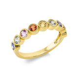 Ring 18 kt GG, 9 Saphire 1,04 ct fancy