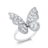 Ring 18 kt WG, 104 Brill. 0,52 ct, TW-si, 36 Trap. 0,95 ct, TW-si, 2 Brill. 0,03 ct, TW-si