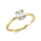 Ring 18 kt GG, 5 Bag. 0,22 ct, TW-si, 4 Brill. 0,03 ct, TW-si