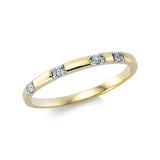 Ring 18 kt GG, Fassung rhodiniert, 4 Brill. 0,06 ct, TW-si