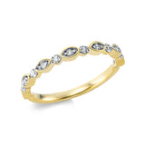 Ring 18 kt GG, Fassung rhodiniert, 13 Brill. 0,20 ct, TW-si