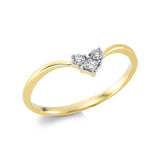Ring 18 kt GG, Fassung rhodiniert, 1 Princ. 0,05 ct, TW-si, 2 Brill. 0,06 ct, TW-si