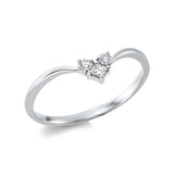 Ring 18 kt WG, 1 Princ. 0,05 ct, TW-si, 2 Brill. 0,06 ct, TW-si