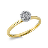 Ring 18 kt GG+WG, 1 Brill. 0,10 ct, TW-si, 8 Brill. 0,12 ct, TW-si